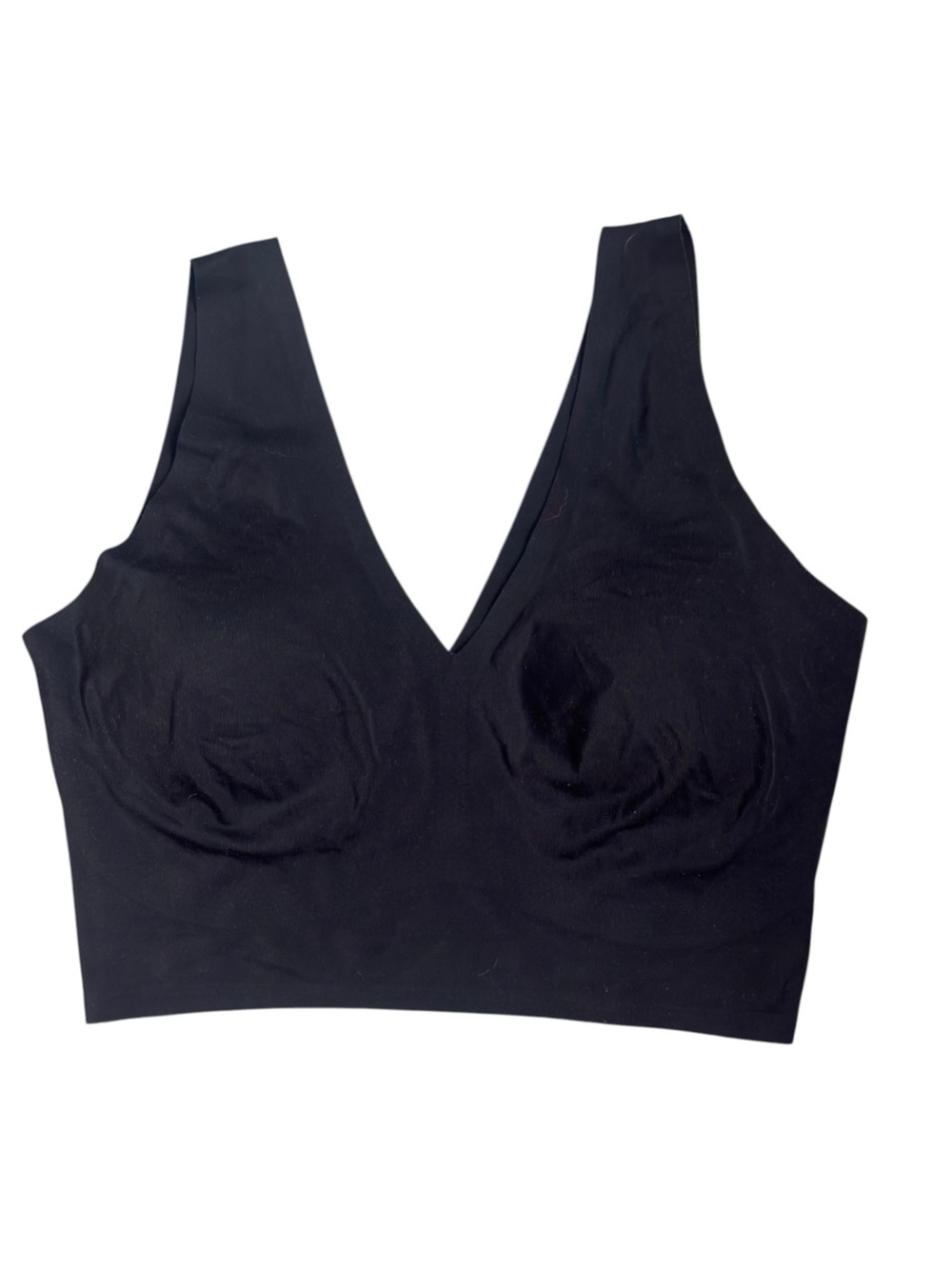 Calvin Klein Women’s Invisibles Lightly Lined V-neck Seamless Black Bralette EUC